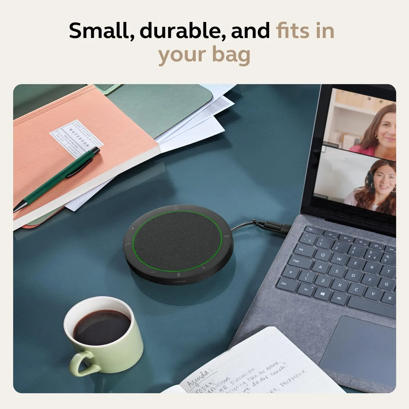 Jabra Speak2 75 (2025 Edition) Wireless Bluetooth Speakerphone - 4 Noise-Cancelling Mics, 65mm Speakers - New Linking Feature - USB-A & USB-C Adapter - Certified for Microsoft Teams - Dark Grey