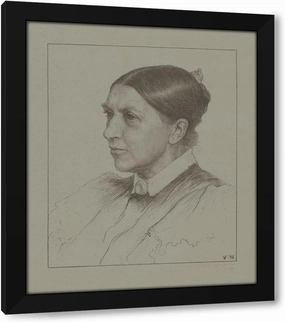 Jan Veth 36x43 Huge Black Modern Framed Art Print Titled: Portrait of Jeltje De Bosch Kemper (1896)