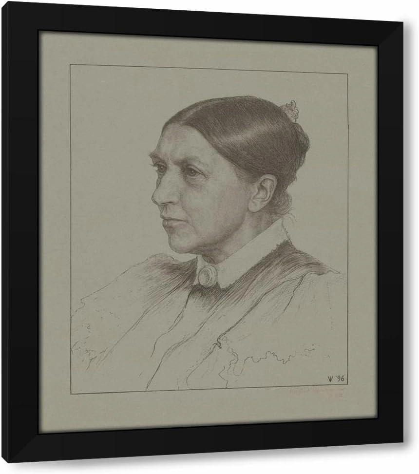 Jan Veth 36x43 Huge Black Modern Framed Art Print Titled: Portrait of Jeltje De Bosch Kemper (1896)