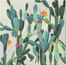 JAPO ART Cactus Wall Art Succulent Boho Wall Decor Plant Pictures Wall Art Southwest Decor Arizona Desert Cactus Pictures Desert Poster Wall Hanging for Kitchen Bathroom 24 x 24 Inch