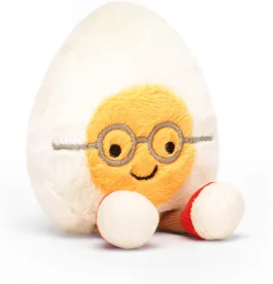 Jellycat Amuseables Boiled Egg Geek Stuffed Toy, Small 5.5 inches - Food Plush - Fun Gift Idea