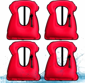 Jerify 4 Pcs Inflatable Snorkel Vest Adults, Portable Swim Vest Jackets, Adjustable Kayaking Jackets Safety Vests for Snorkeling Swimming Diving Surfing