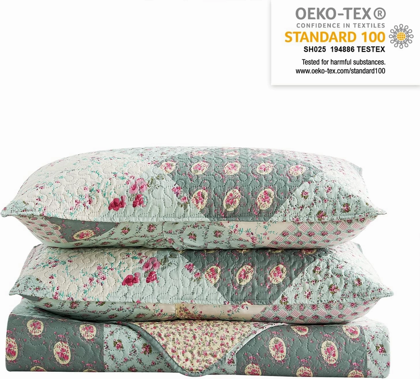JML Quilt Set - King Size Quilt Sets with Shams - 3 Pieces - All Season Lightweight Soft Printed Pattern Bedding Bedspread Coverlet Set