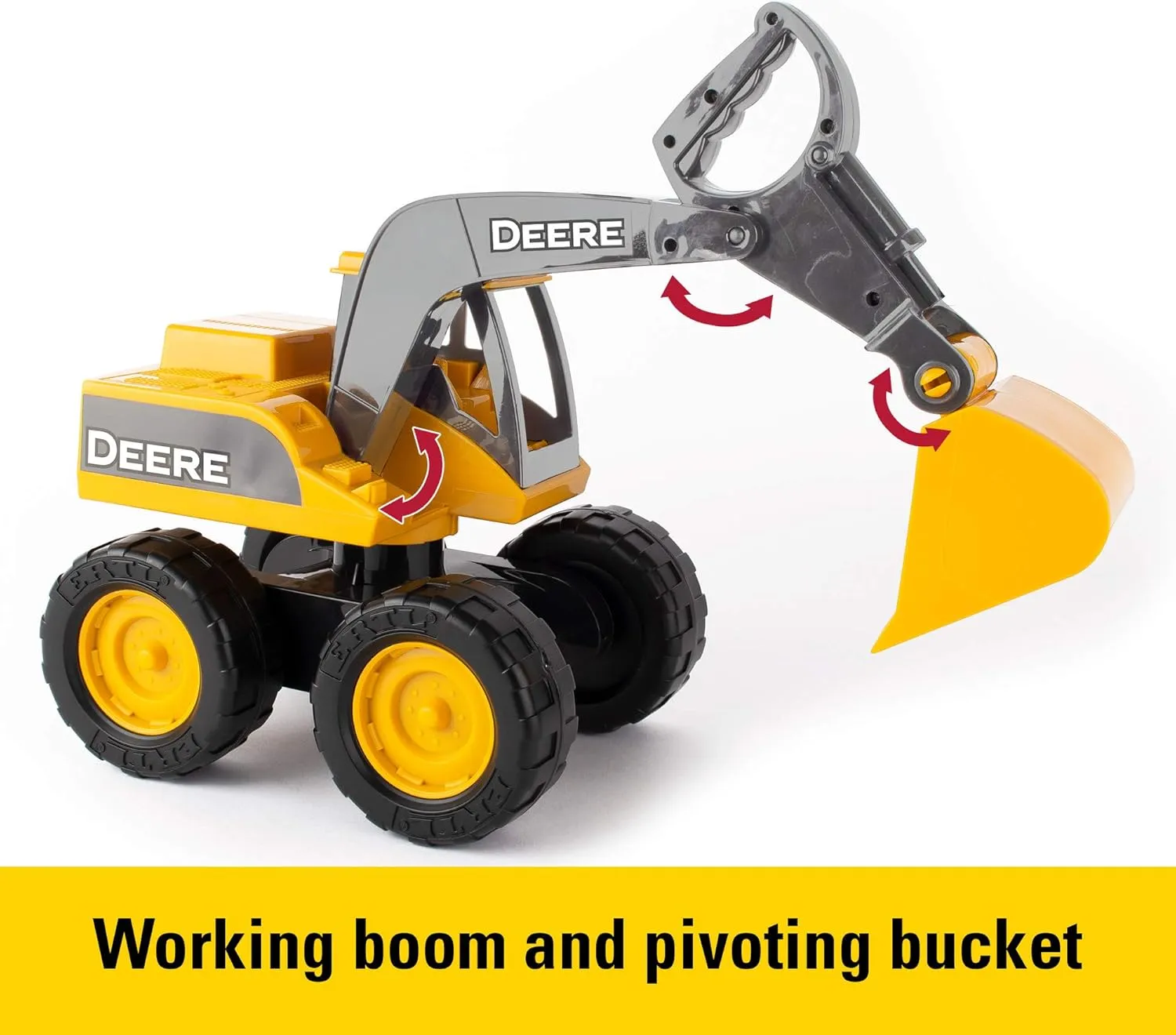 John Deere Sandbox Big Scoop Excavator Toy with Tilting Dump Bed - Construction Toys - Frustration Free Packaging FFP - 15 Inch