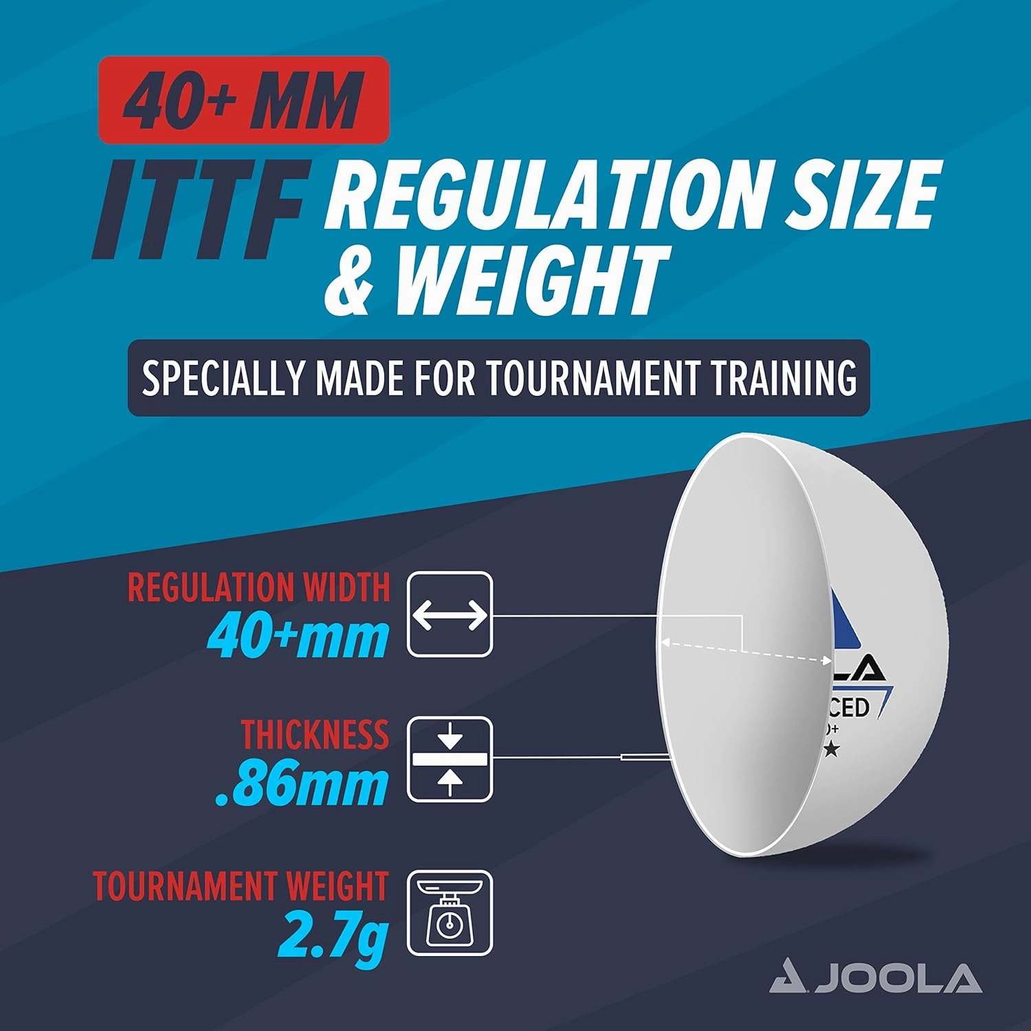 JOOLA Training 3 Star Table Tennis Balls 12, 60, or 120 Pack - 40 mm Regulation Bulk Ping Pong Balls for Competition and Recreational Play - Fun as a Cat Toy - Indoor and Outdoor Compatible