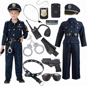 JOYIN Toy Halloween Toddler Police Costume, Police Officer Costume for Boys, Kids Cop Outfit for Halloween Pretend Roleplay