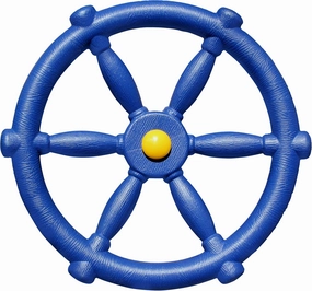 Jungle Gym Kingdom Pirate Ship Wheel for Kids - Toy Steering Wheel for Treehouse, Outdoor Playhouse, Backyard Playset or Swing Set - Playground Accessories & Attachments (Blue)