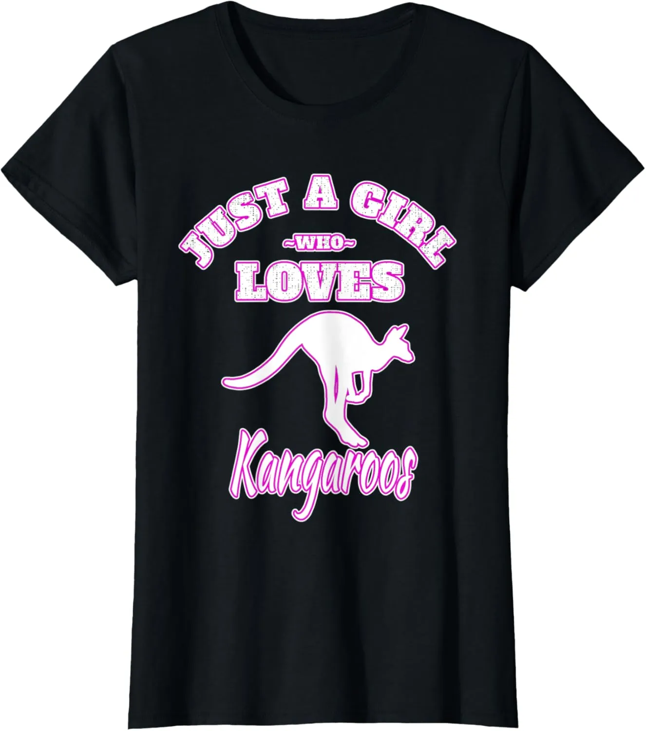 Just A Girl Who Loves Kangaroos T-Shirt Animal Lover Tee T-Shirt