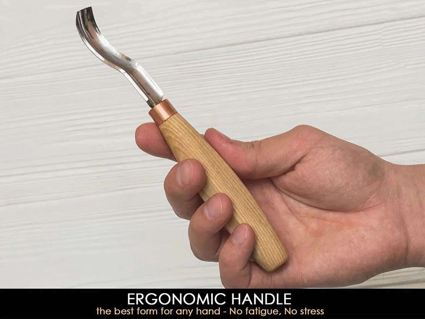 K8A/14 – Compact Short Bent Wood Carving Gouge (Sweep №8)