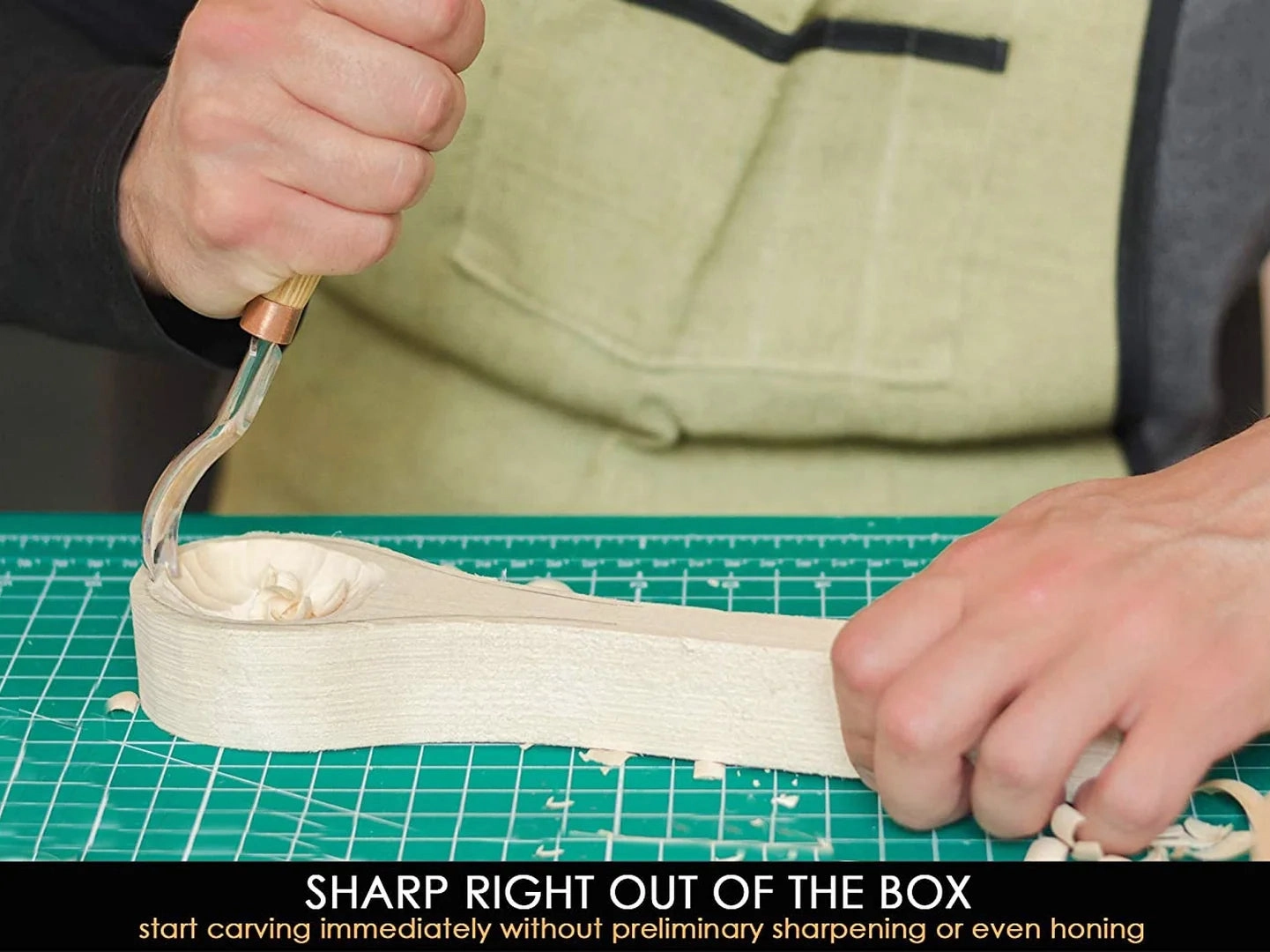 K8A/14 – Compact Short Bent Wood Carving Gouge (Sweep №8)