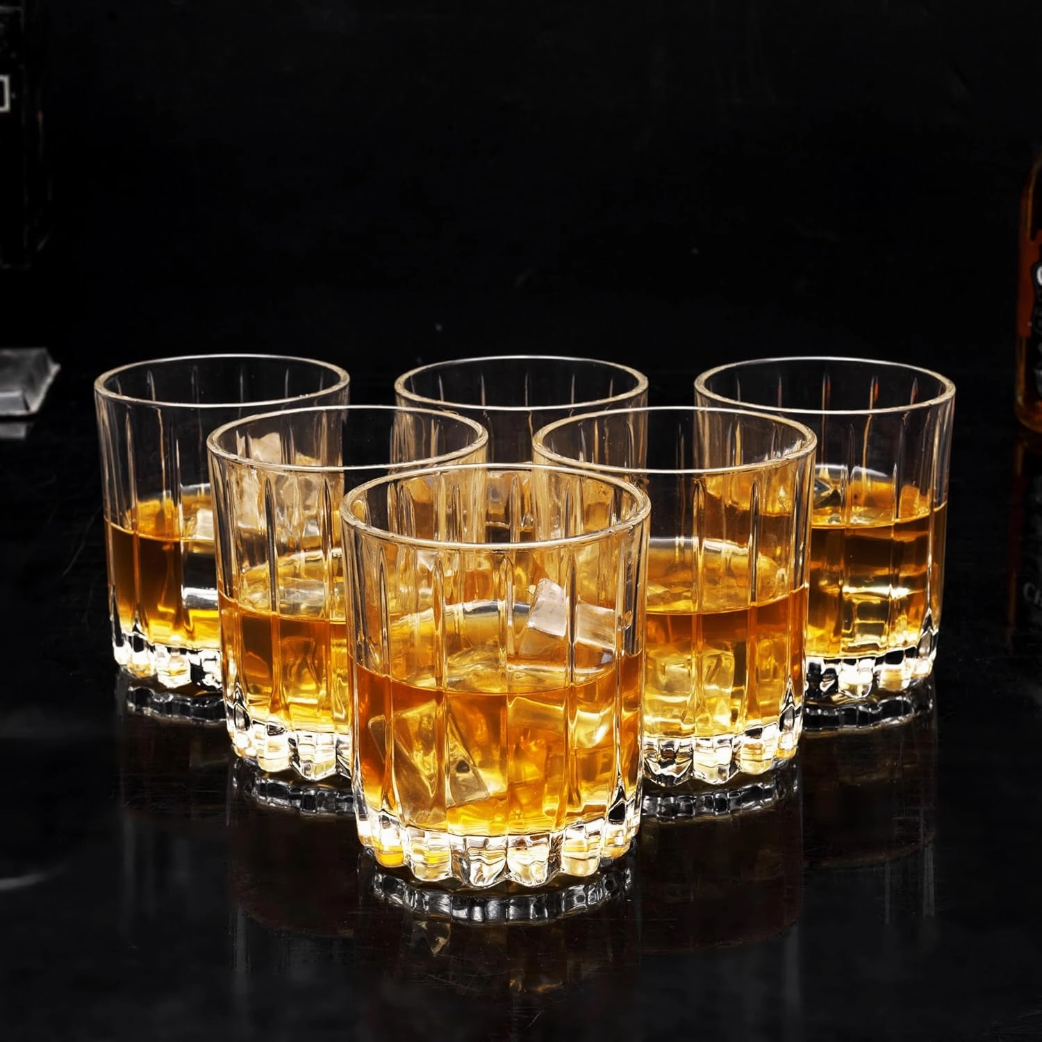 KANARS Crystal Whiskey Glasses Set of 6-10 Oz Rock Glasses in Elegant Gift Box - Bourbon Glass Tumbler for Birthday, Wedding Anniversary, Valentine’s Day, Father's Day, Housewarming and Retirement