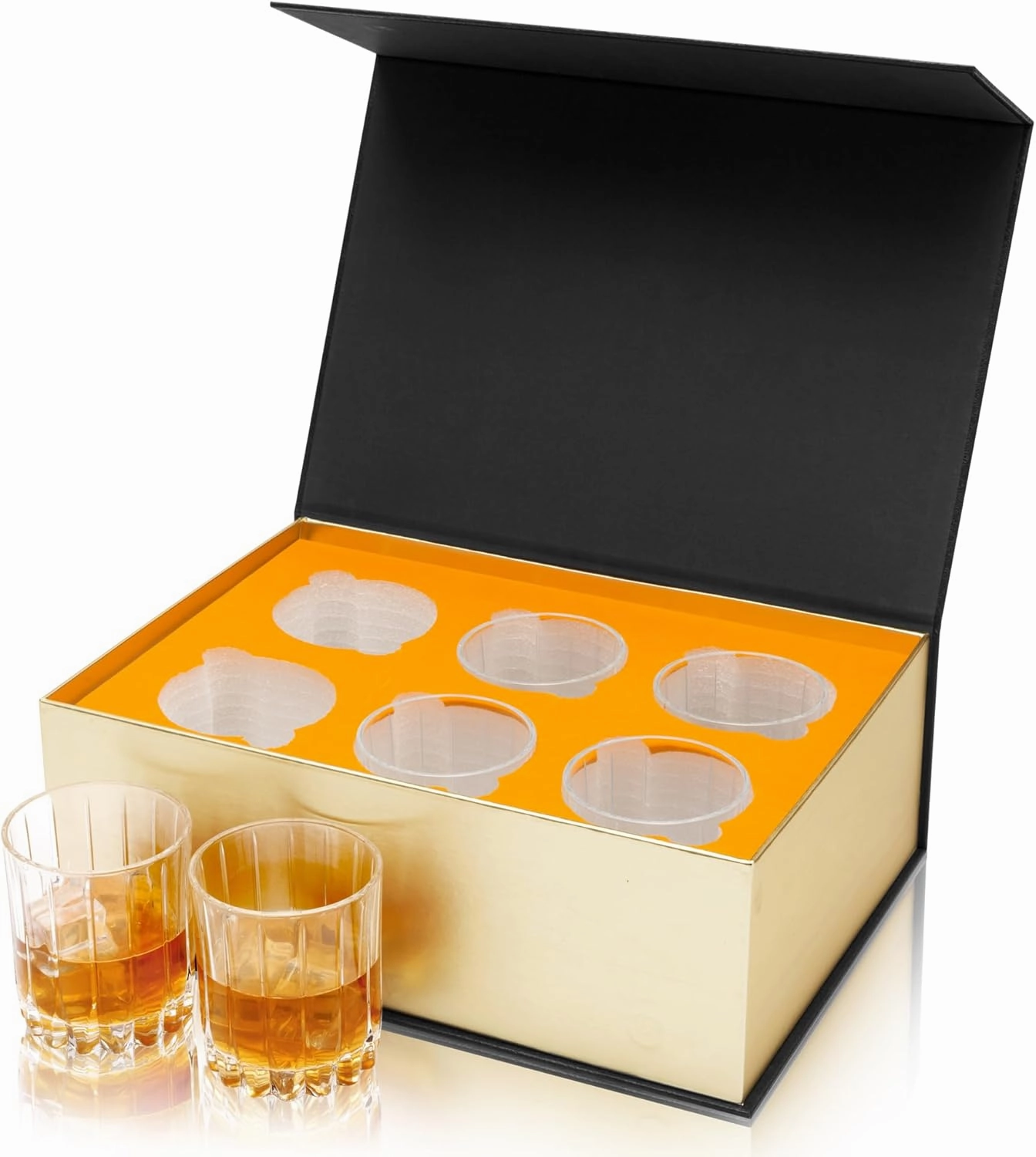 KANARS Crystal Whiskey Glasses Set of 6-10 Oz Rock Glasses in Elegant Gift Box - Bourbon Glass Tumbler for Birthday, Wedding Anniversary, Valentine’s Day, Father's Day, Housewarming and Retirement