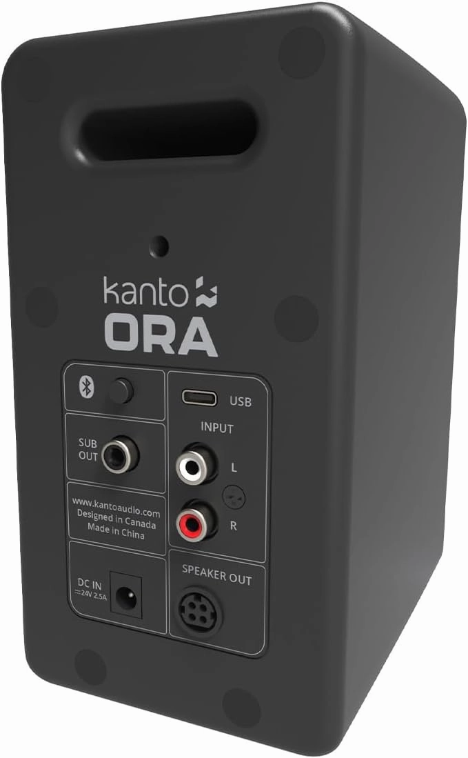 Kanto ORAMB 100W Powered Reference Desktop Computer Speakers with Bluetooth 5.0 and USB-C Input | Bi-Amplified | 100 Hz Automatic Crossover | Reference Quality Sound | Pair | Black