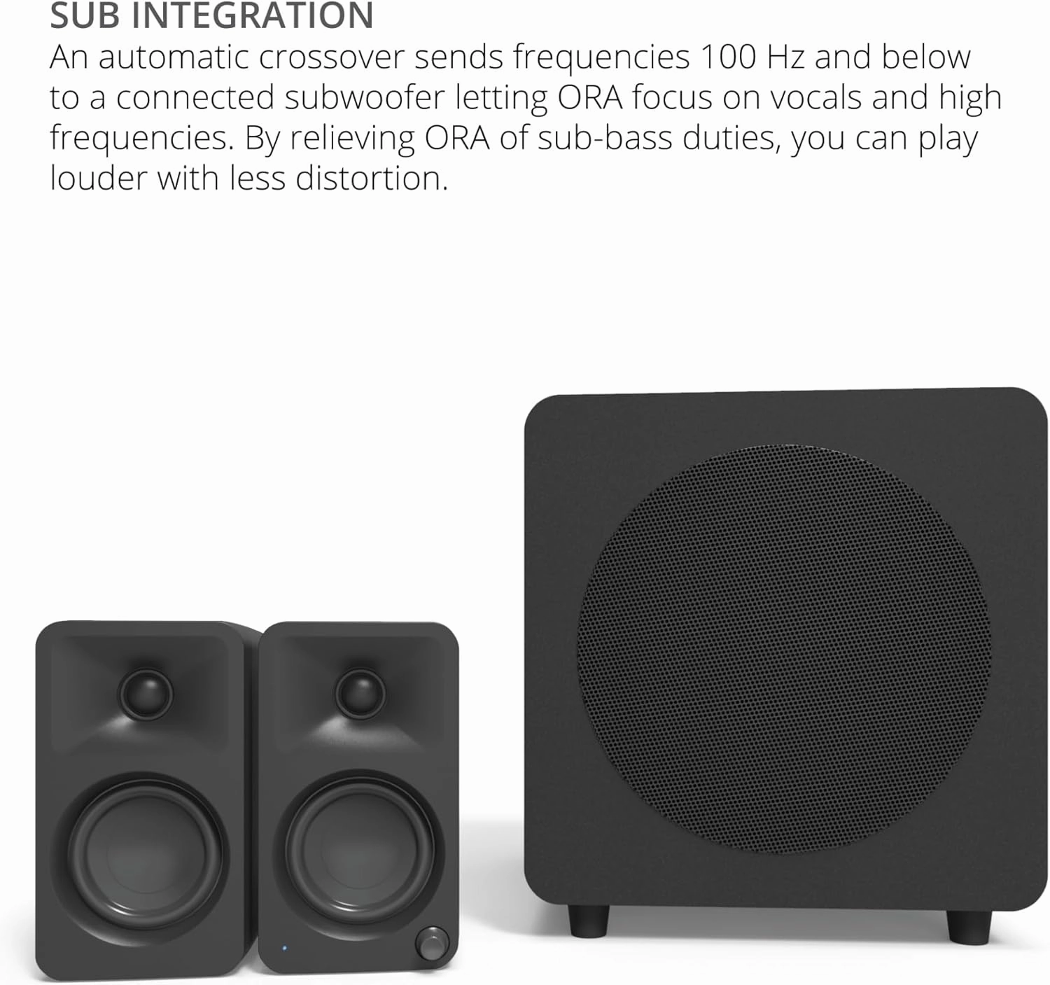Kanto ORAMB 100W Powered Reference Desktop Computer Speakers with Bluetooth 5.0 and USB-C Input | Bi-Amplified | 100 Hz Automatic Crossover | Reference Quality Sound | Pair | Black