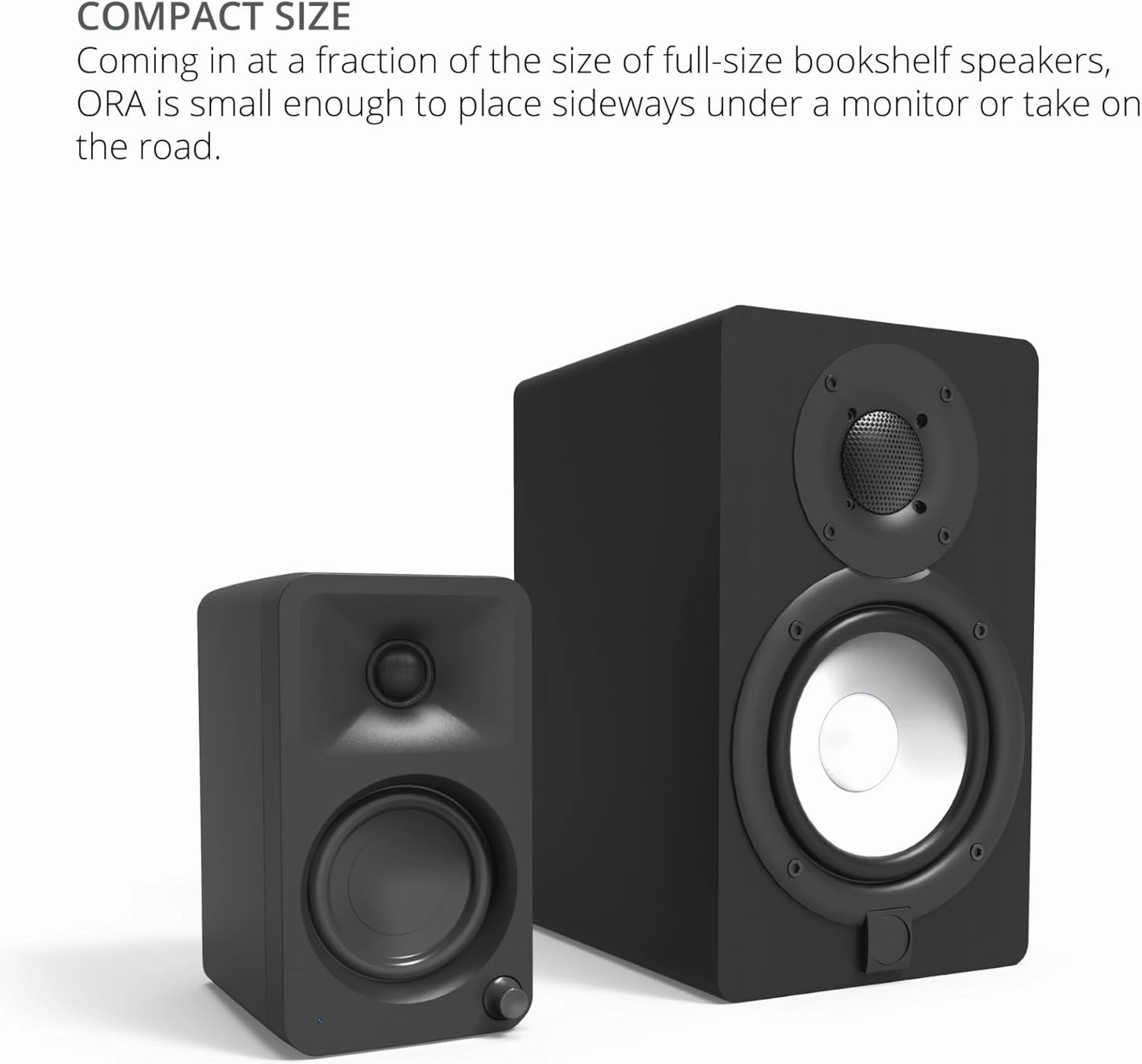 Kanto ORAMB 100W Powered Reference Desktop Computer Speakers with Bluetooth 5.0 and USB-C Input | Bi-Amplified | 100 Hz Automatic Crossover | Reference Quality Sound | Pair | Black