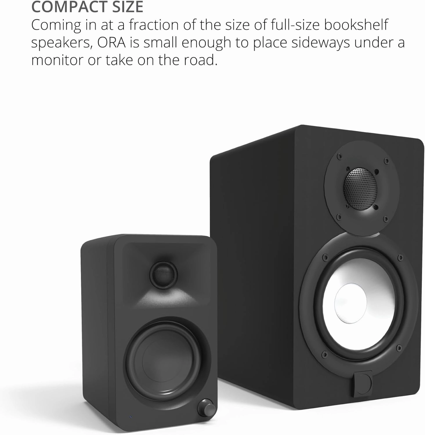 Kanto ORAMW 100W Powered Reference Desktop Computer Speakers with Bluetooth 5.0 and USB-C Input | Bi-Amplified | 100 Hz Automatic Crossover | Reference Quality Sound | Pair | White
