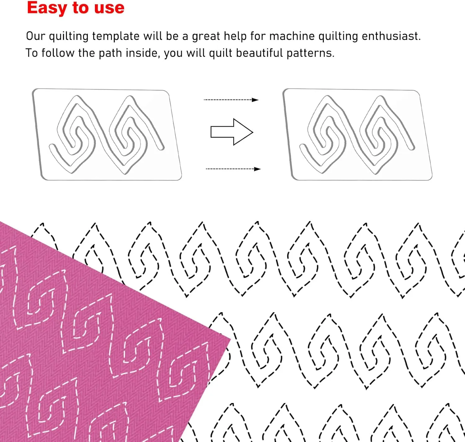 Kapyoo 3Pcs Freemotion Quilting Rulers and Templates Set Quilting Templates for Machine Quilting Quilting Supplies Quilting Patterns with Non-Slip Grips (Series A)