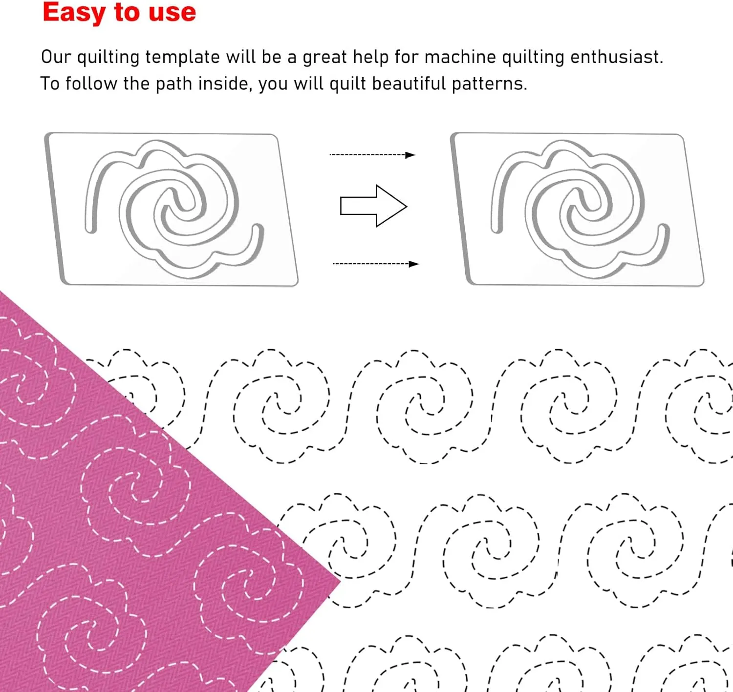 Kapyoo 3Pcs Freemotion Quilting Rulers and Templates Set Quilting Templates for Machine Quilting Quilting Supplies Quilting Patterns with Non-Slip Grips (Series A)
