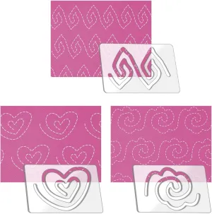 Kapyoo 3Pcs Freemotion Quilting Rulers and Templates Set Quilting Templates for Machine Quilting Quilting Supplies Quilting Patterns with Non-Slip Grips (Series A)