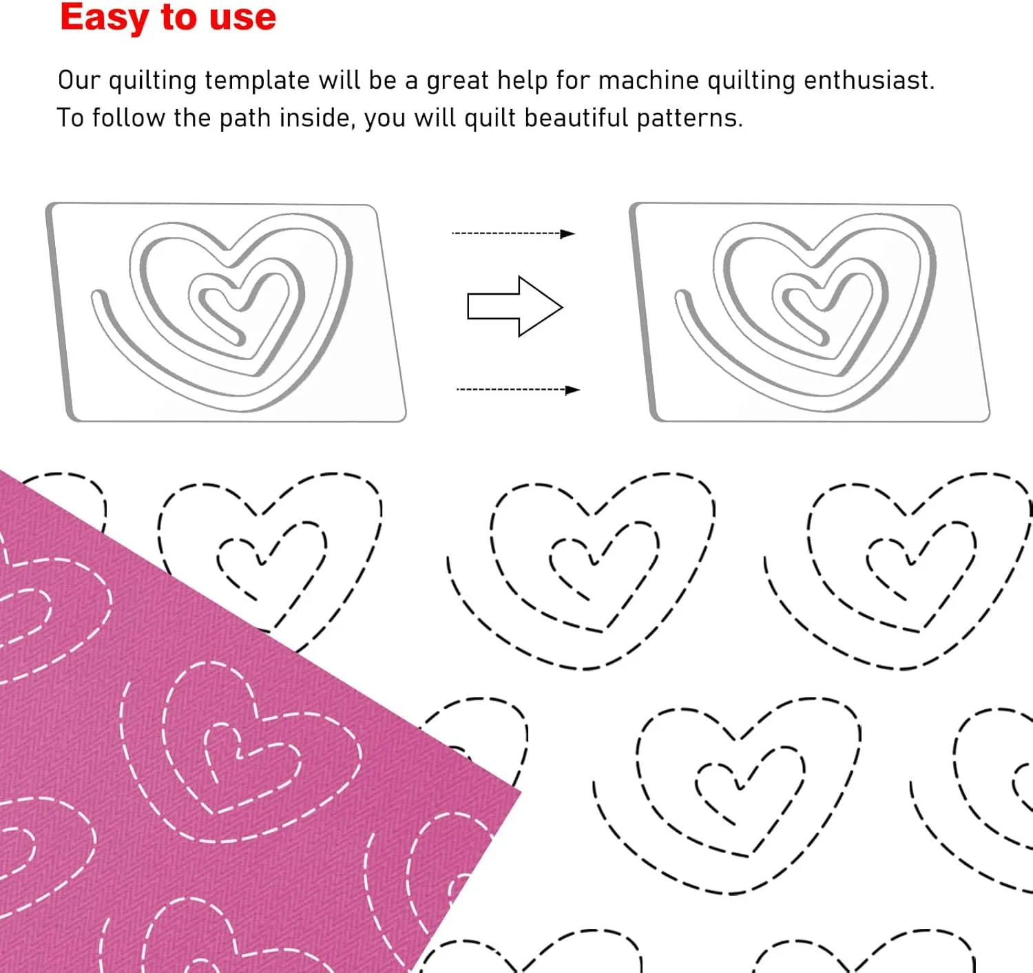Kapyoo 3Pcs Freemotion Quilting Rulers and Templates Set Quilting Templates for Machine Quilting Quilting Supplies Quilting Patterns with Non-Slip Grips (Series A)