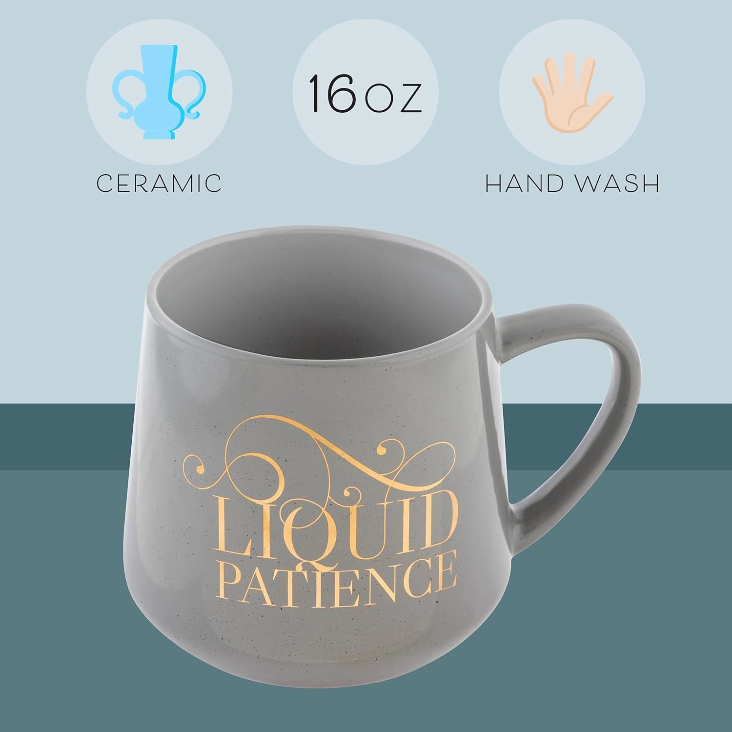 Karma 16 oz Chic Ceramic Coffee Mug Less Monday More Coffee - Cute Coffee and Tea Mug - Ceramic Coffee Mugs for Women and Men