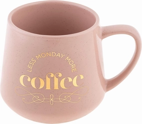 Karma 16 oz Chic Ceramic Coffee Mug Less Monday More Coffee - Cute Coffee and Tea Mug - Ceramic Coffee Mugs for Women and Men