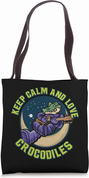 Keep Calm Love Crocodiles Alligator Reptiles Zoo Ponds Tote Bag