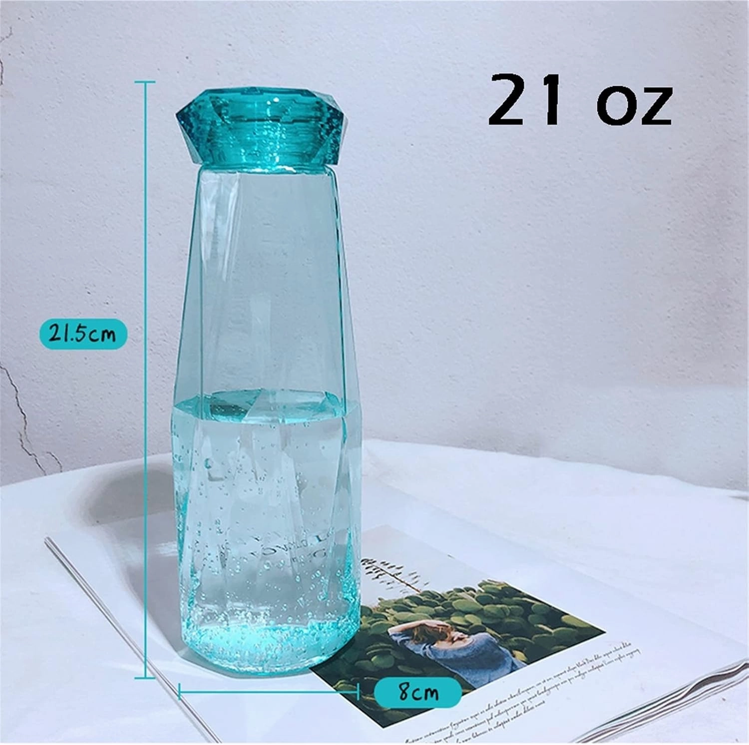 kettles Simple Portable Water Botttles,Creative Plastic Durable Sports Bottle,Clear Outdoor Cup-Leak Proof,Wide Mouth Transparent canteen(E)