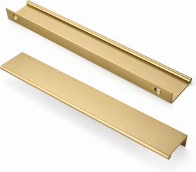 khtumeware 10 Pack Champagne Bronze Finger Pulls Edge Pulls 6in Cabinet Handles Drawer Finger Pulls Concealed Drawer pulls Kitchen Hardware Modern Dresser Drawer Finger Edge Pull Tab Handle