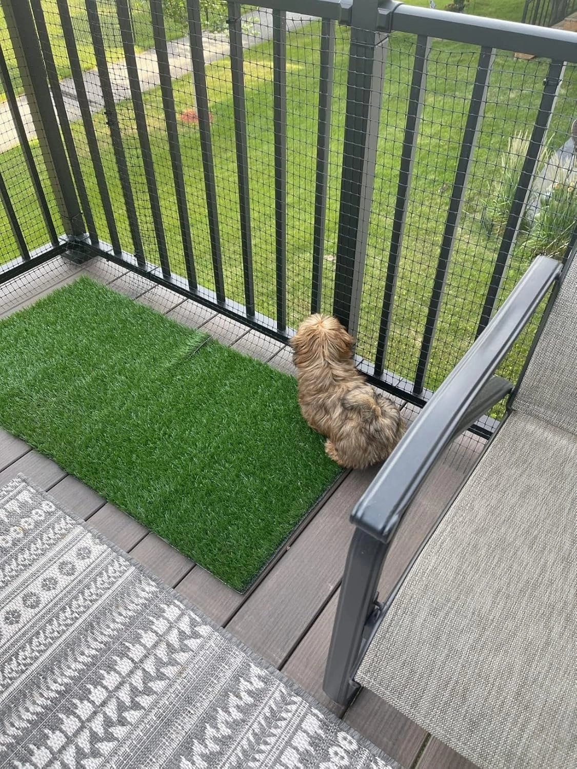Kidkusion Deck Guard - 16' L x 38" H - Made in USA - Outdoor Balcony and Stairway Deck Rail Safety Net - Black - Child Safety; Pet Safety; Toy Safety
