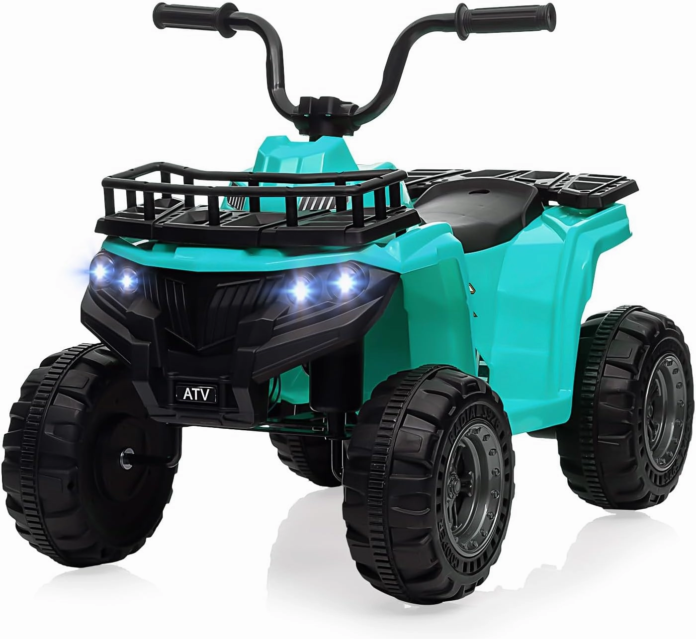 Kids 4-Wheeler Electric ATV, 12V Ride-On Quad w/ 1.8MPH Safe Speed, LED Headlights & Treaded Tires, for Ages 2-5, 66 lbs Capacity, Green