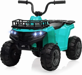 Kids 4-Wheeler Electric ATV, 12V Ride-On Quad w/ 1.8MPH Safe Speed, LED Headlights & Treaded Tires, for Ages 2-5, 66 lbs Capacity, Green