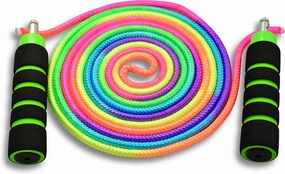 Kids Jump Rope - Anna's Rainbow Rope - Durable Child Friendly Skipping Rope - Exercise Toy for Playground with Lightweight Foam Handles and Vibrant Colors