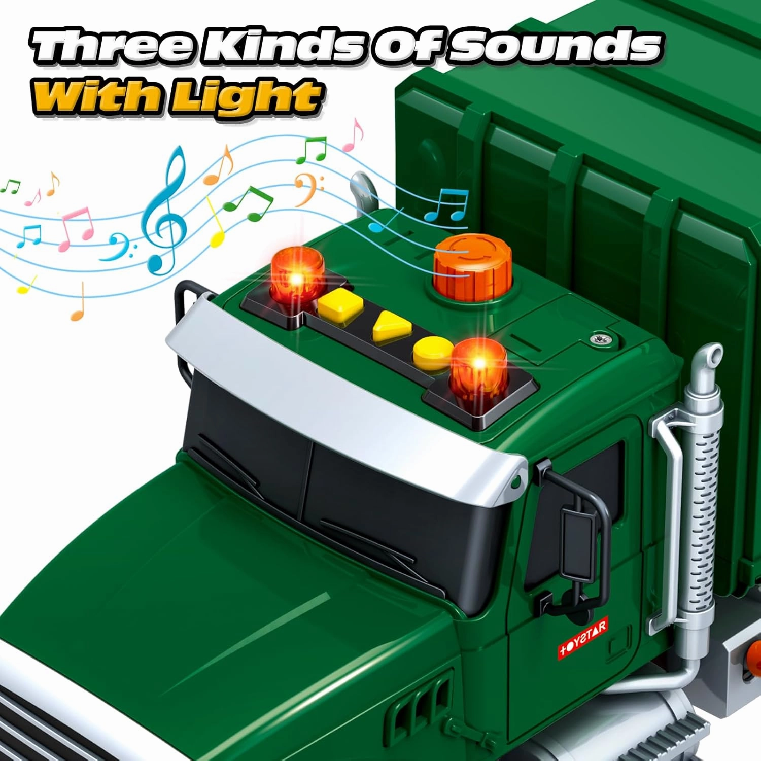 Kids Toys for 3 4 5 6 7 8 Years Old Boys, 15" Large Garbage Truck Toy, Friction Powered Garbage Recycling Truck with Lights and Sounds, 3 Trash Bins with Trash Cards, Birthday Gifts for Boys Girls