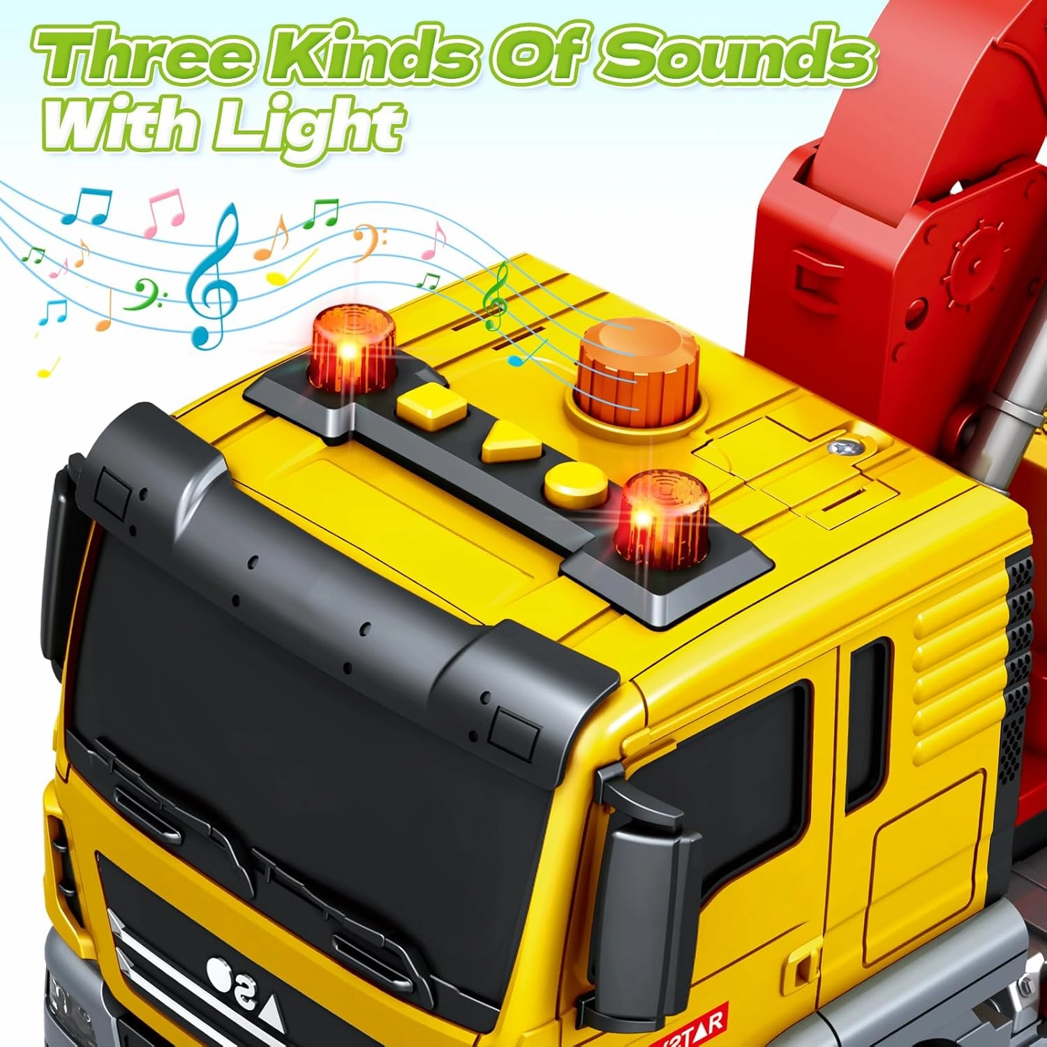Kids Toys for 3 4 5 6 7 Years Old Boys, Large Tow Truck Toy, Friction Powered Transport Truck Crane Vehicle Toy with Lights and Sounds, Racing Car, Birthday Gifts for Boys Girls