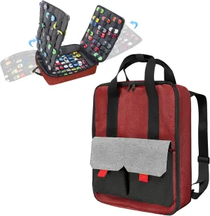 KISLANE Ultimate Toy Cars Storage - Dual Compartment Case with 4 Storage Pages, Holds 108 Cars - Perfect Carrying Case (Bag Only, Red)