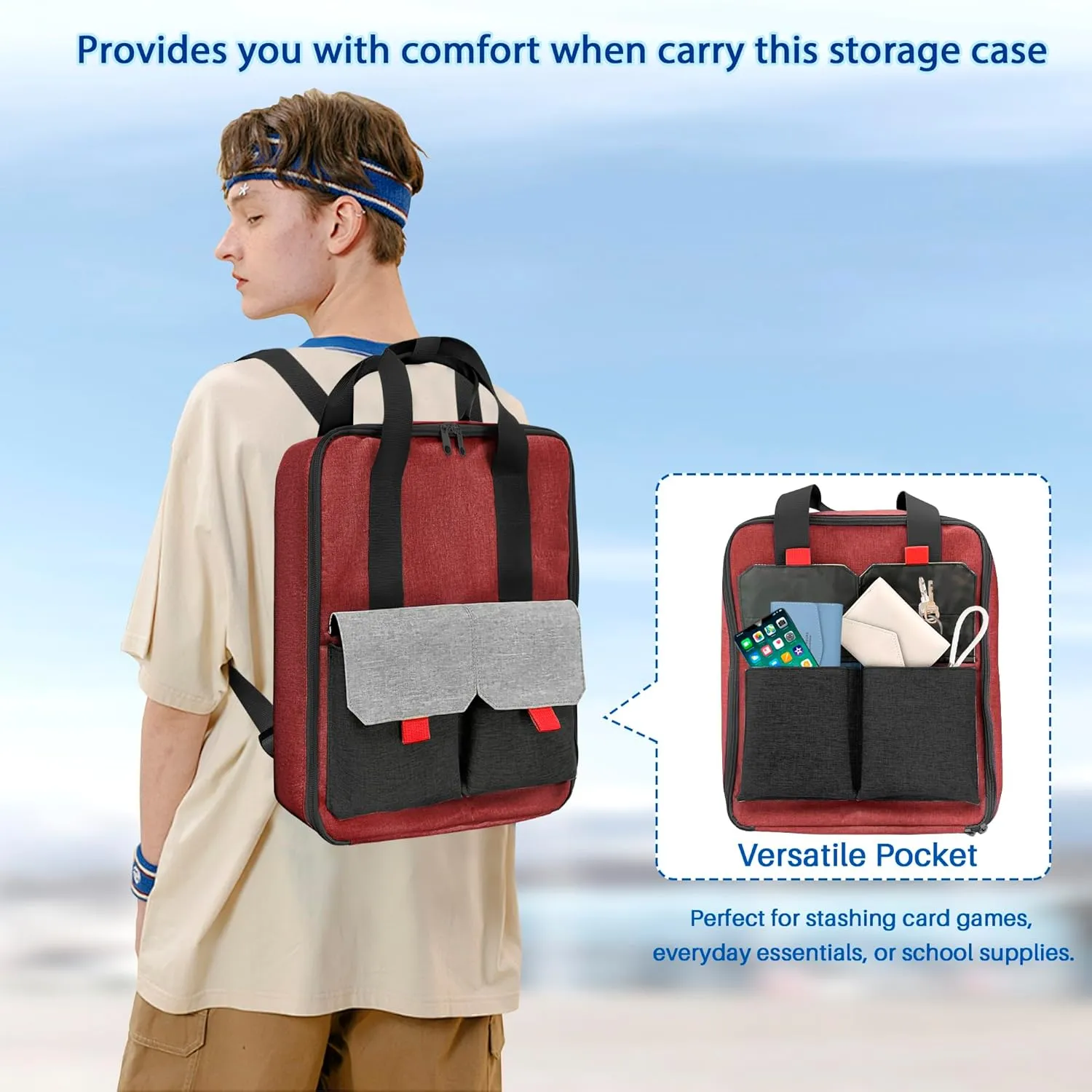 KISLANE Ultimate Toy Cars Storage - Dual Compartment Case with 4 Storage Pages, Holds 108 Cars - Perfect Carrying Case (Bag Only, Red)