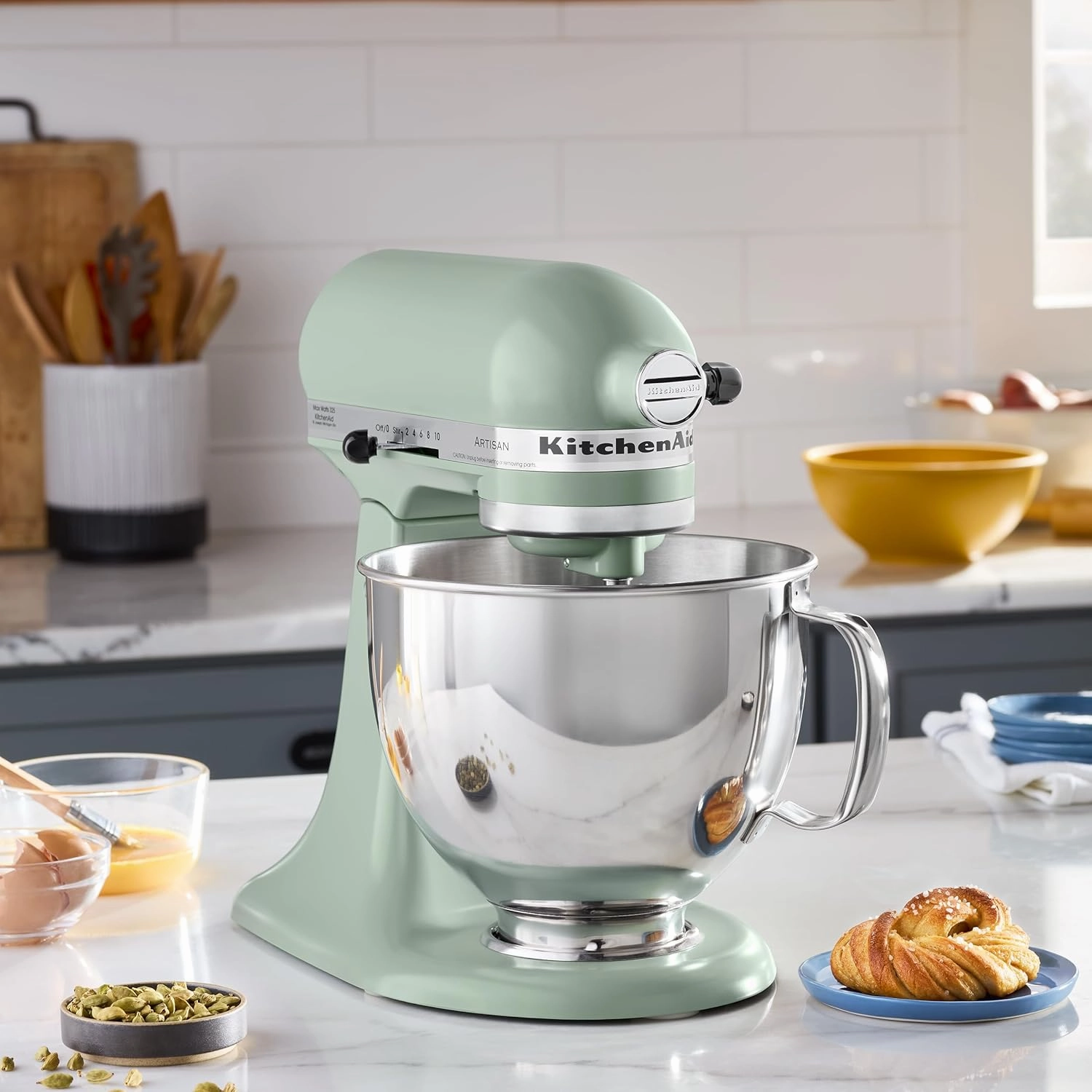 KitchenAid Artisan Series 5 Quart Tilt-Head Stand Mixer, KSM150PSDC, Cardamom