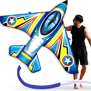 Kite Large Airplane Kite for Adults, Easy to Fly with Single Line Beach and Park Kite for Family Outdoor Games & Activities