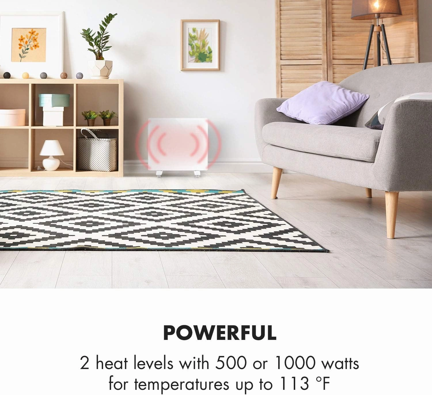 KLARSTEIN Bornholm Single Convection Space Heater, Space Heaters for Indoor Use, Portable Heater for Bedroom, Electric Heater, Portable Heaters for Indoor Use, Small Space Heater, Small Heater - White
