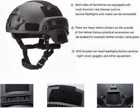 Koyheng Airsoft MICH 2000 ACH Tactical Helmet with Clear Visor NVG Mount and Side Rail