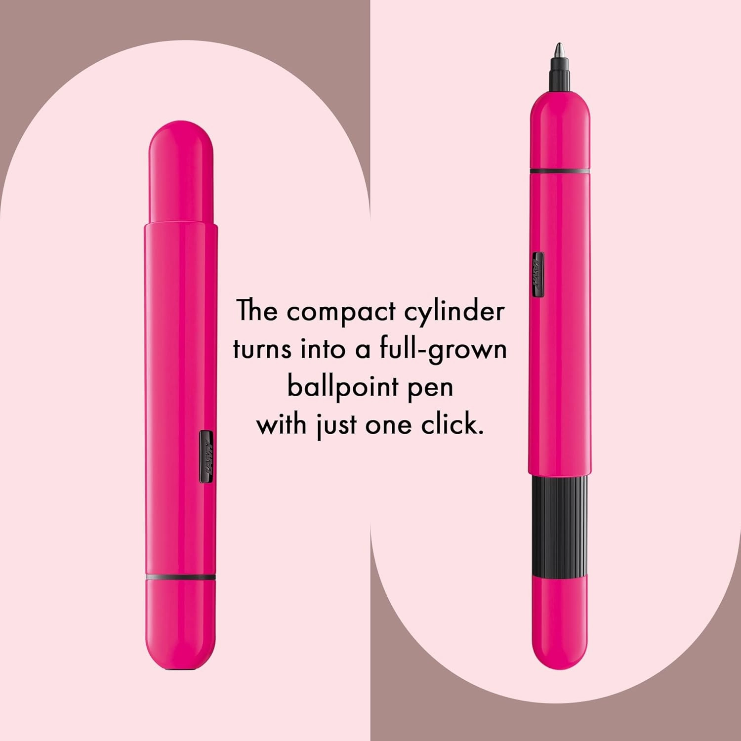 Lamy pico neonpink ballpoint pen - Innovative pocket pen - with one click in full size - metal barrel & line width M - incl. compact refill M 22 in black