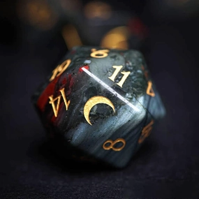 LANGWEI DND Dice Set, Pretty African Bloodstone Polyhedral D&D Dragon Dice, Role Playing Dice Set for TRPG Table Games Pathfinder Role Playing, Creative Gift