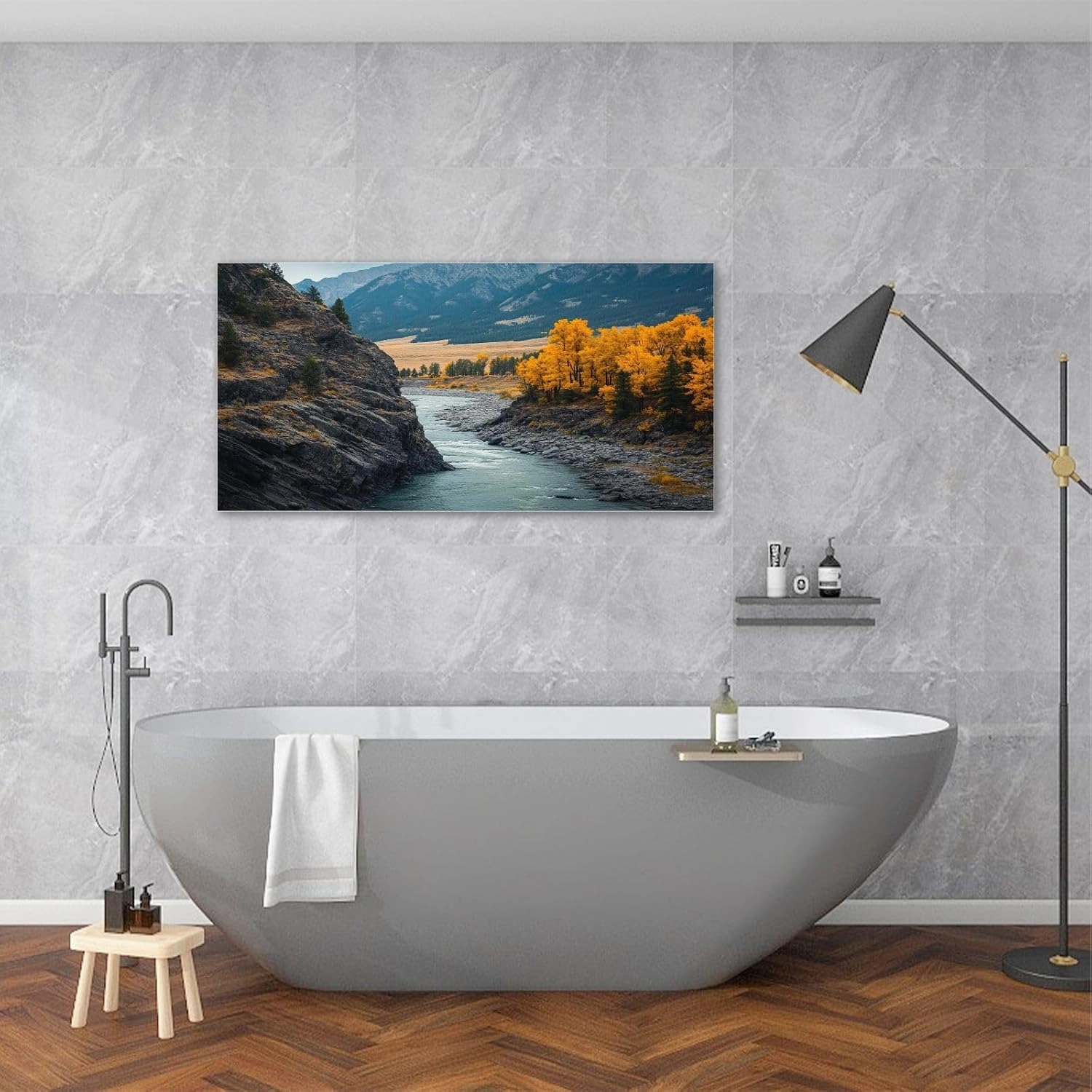 Large Canvas Wall Art Paradise Valley Yellowstone River Livingston Montana Wooden Framed Artwork Easy to Hang Wall Decor for Living Room Bedroom Office 30 x 60 inch