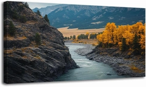 Large Canvas Wall Art Paradise Valley Yellowstone River Livingston Montana Wooden Framed Artwork Easy to Hang Wall Decor for Living Room Bedroom Office 30 x 60 inch