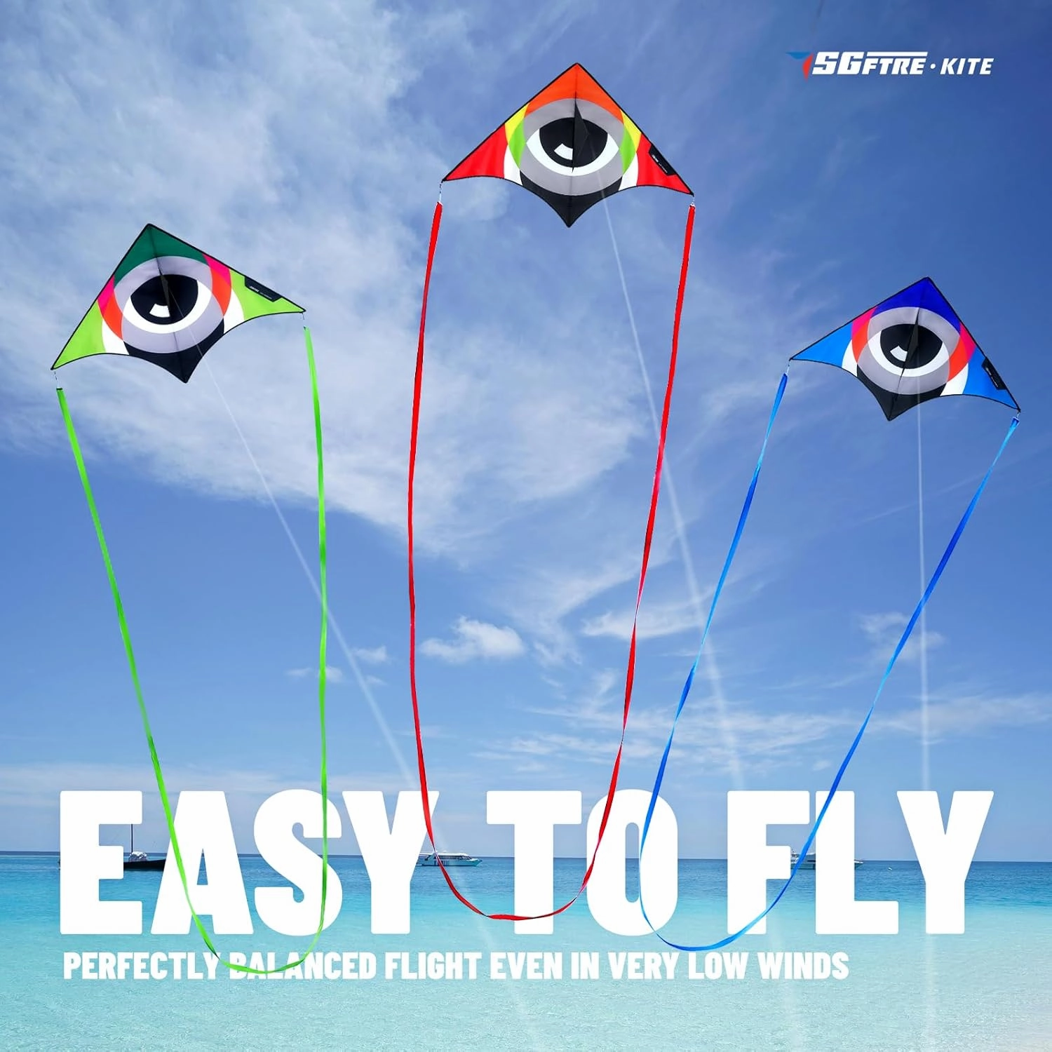 Large Green Delta Kites Flying Toys for Kids & Adults Easy to Fly，Single Line Beach and Park Kite for Family Outdoor Games & Activities (Eye of The Sky Green, 1)