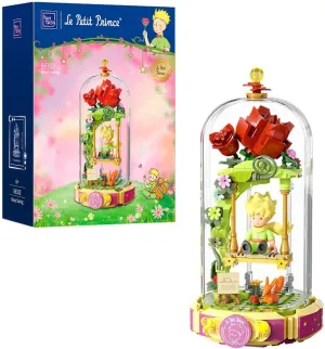 Le Petit Prince Building Block Set Rose Swing Collectible Model Creative DIY Dust Cover Decorative Piece Storytelling Minifigure Adults and Kids Home Decor