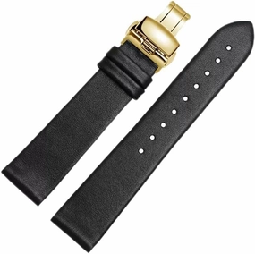 Leather Watch Strap for Men and Women -Thin Soft Buckle Accessories Thin Plain Grain Watch Chain(D,13mm)