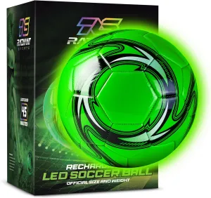 LED Light Up Soccer Ball - Rechargeable - Glow in The Dark Size 4 Size 5 Soccer Ball for Kids - Attractive and Durable Designs - Gifts for Boys Ages 8-15