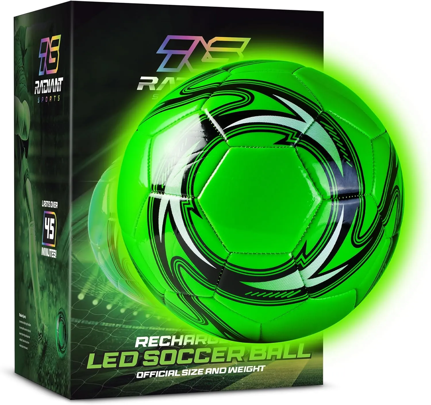 LED Light Up Soccer Ball - Rechargeable - Glow in The Dark Size 4 Size 5 Soccer Ball for Kids - Attractive and Durable Designs - Gifts for Boys Ages 8-15